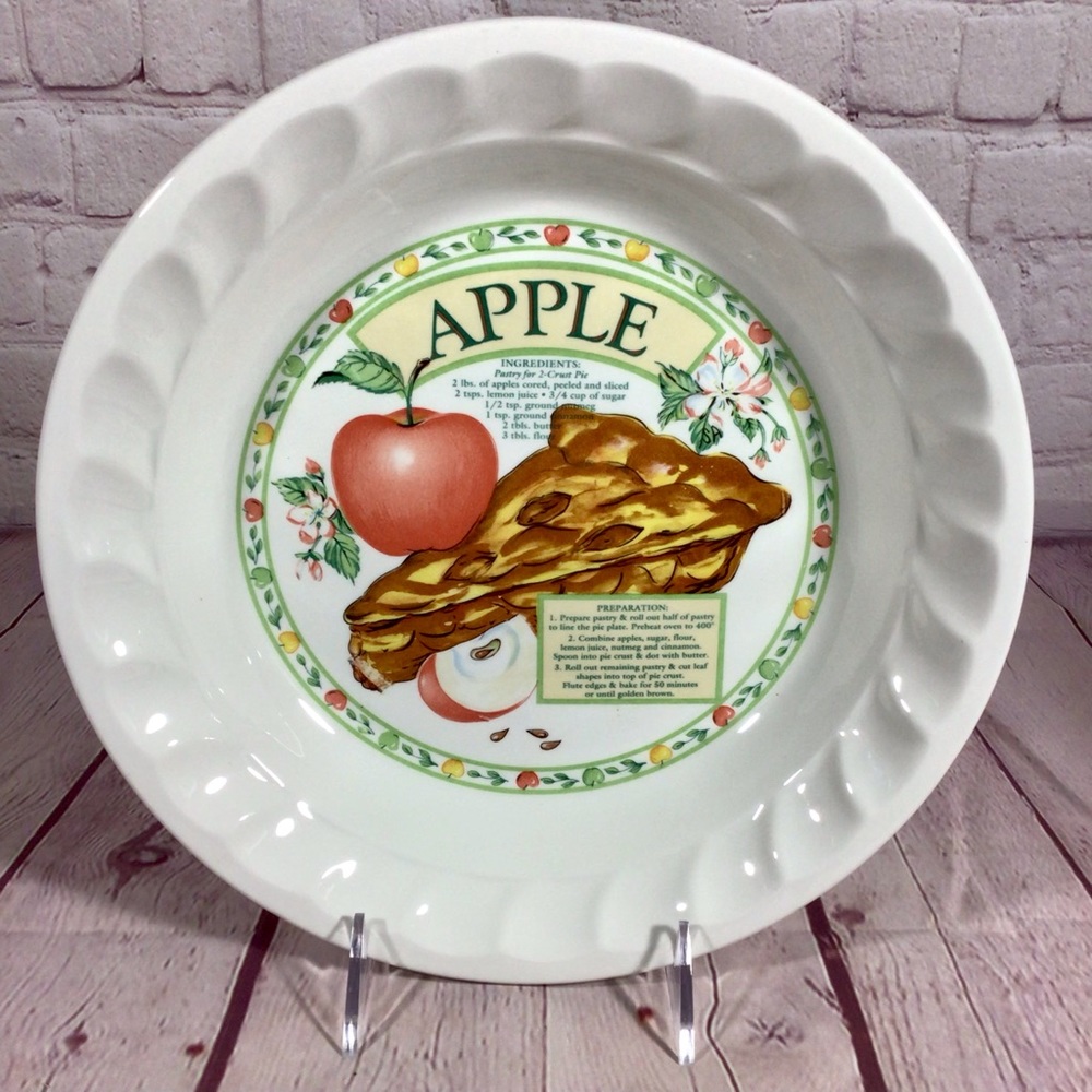Vintage Himark Korea The Golden Pie Collection 10 1/2” Ceramic Apple Pie Plate - Picture 1 of 7